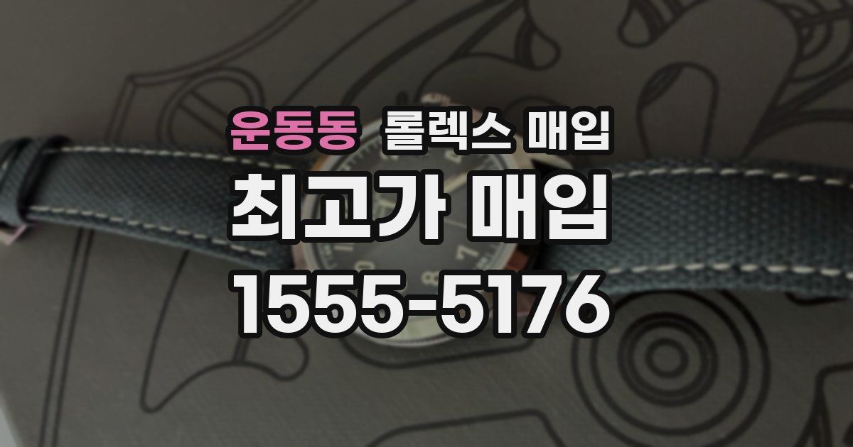 운동동 롤렉스 매입