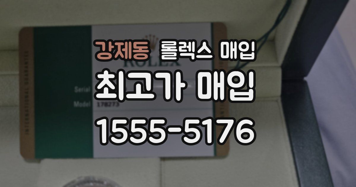 강제동 롤렉스 매입