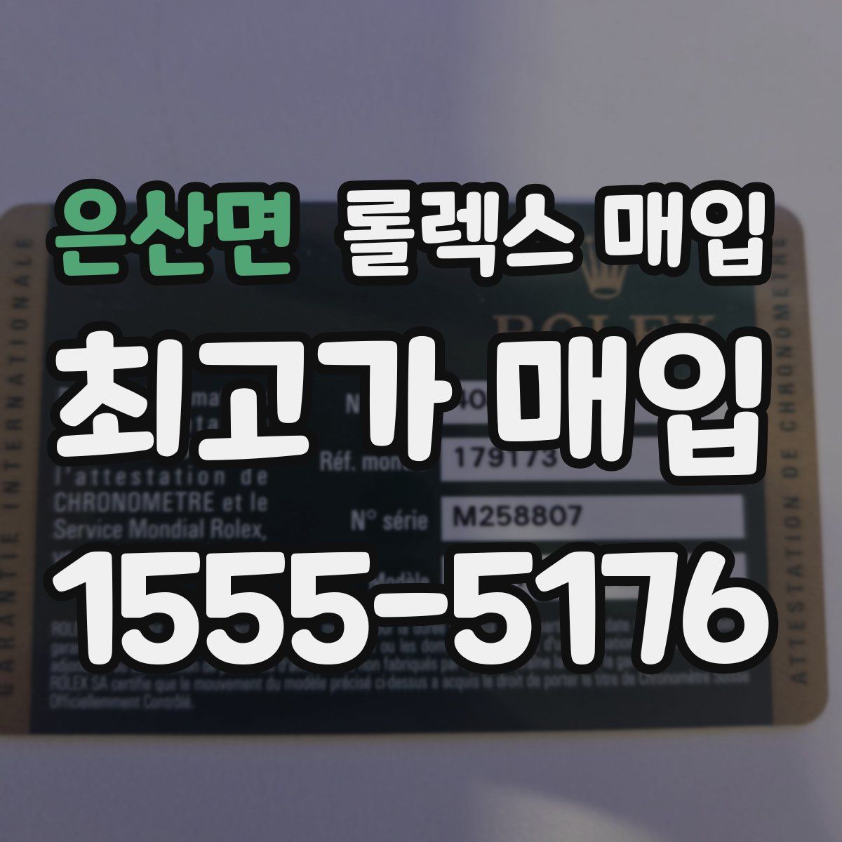 은산면 롤렉스 매입