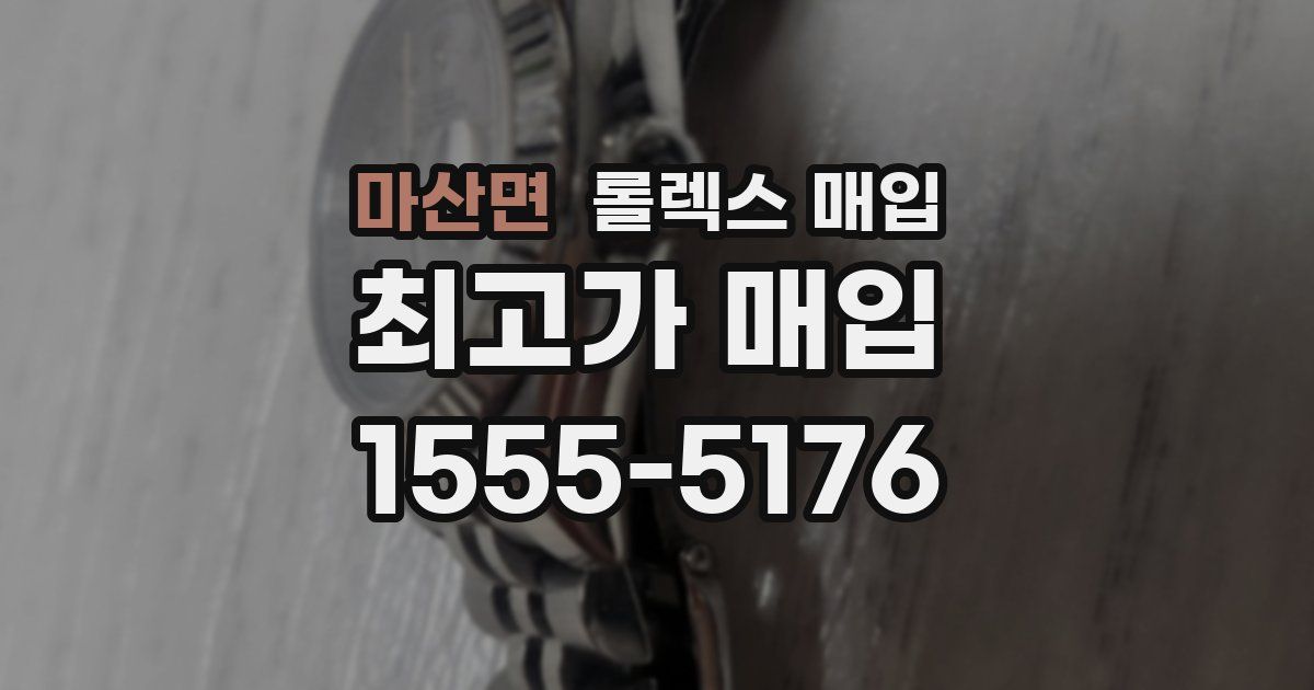 마산면 롤렉스 매입