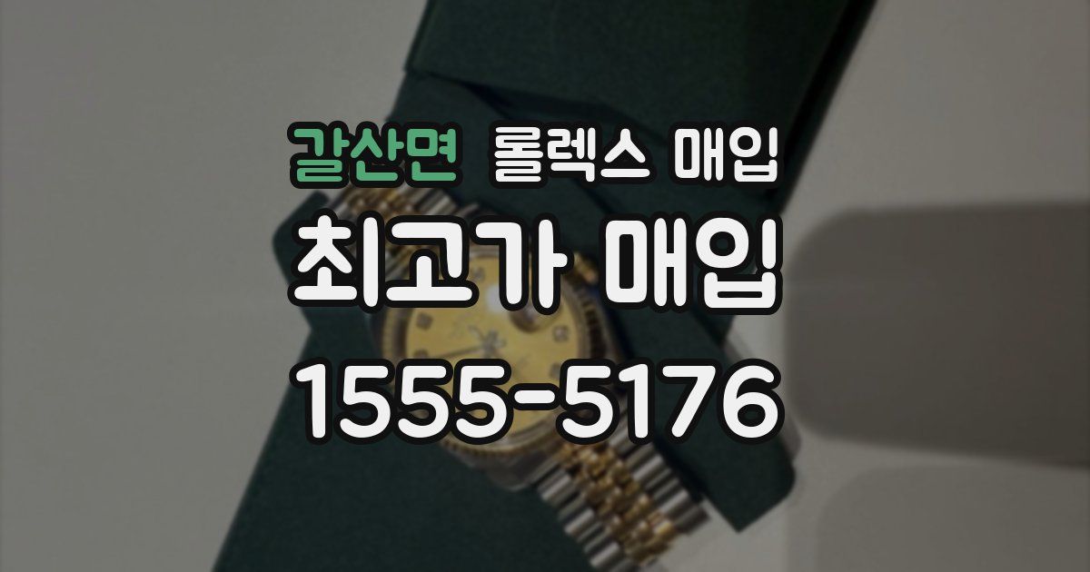 갈산면 롤렉스 매입