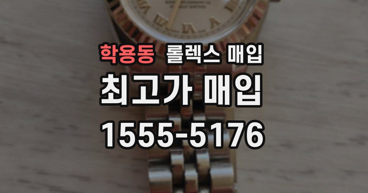 학용동 롤렉스 매입