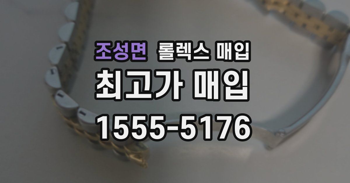 조성면 롤렉스 매입