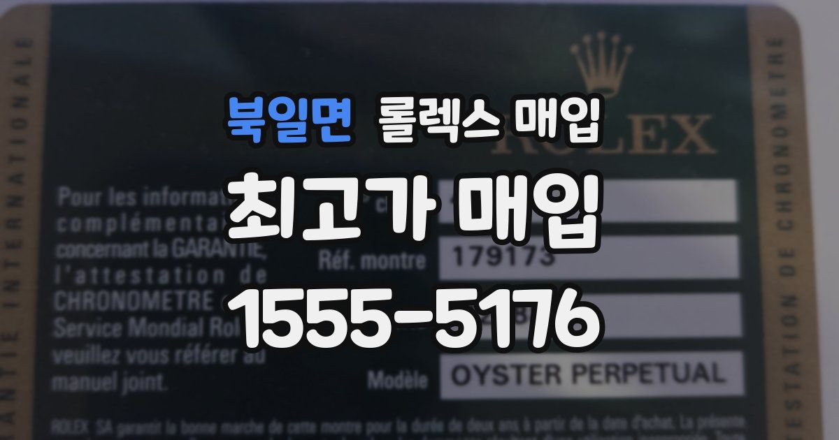 북일면 롤렉스 매입