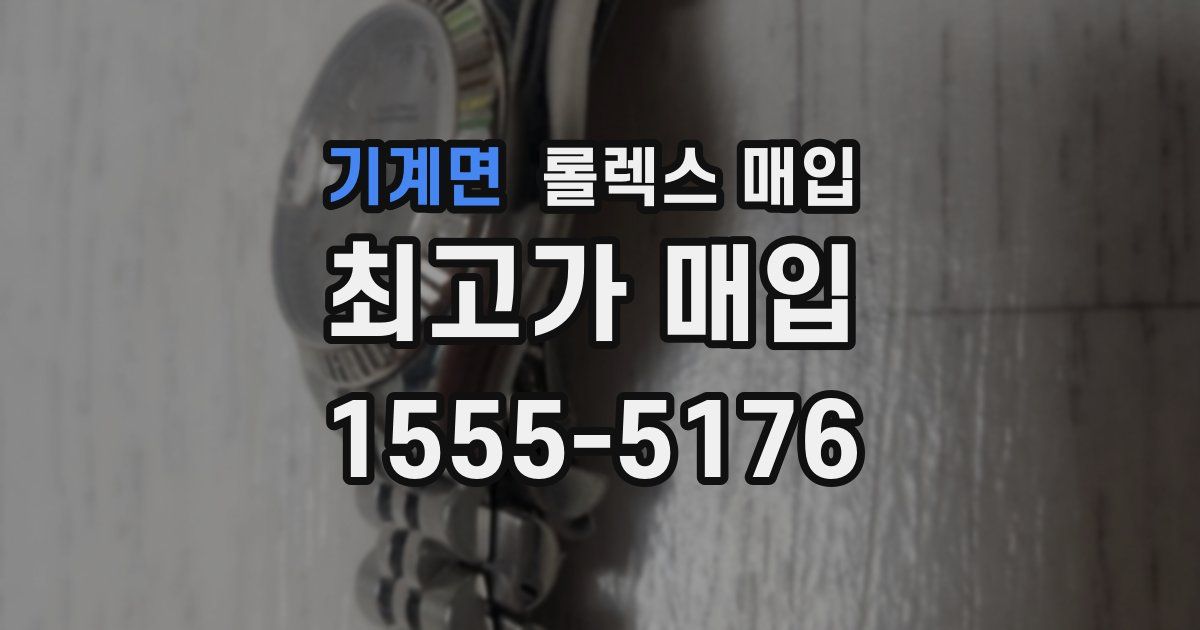 기계면 롤렉스 매입