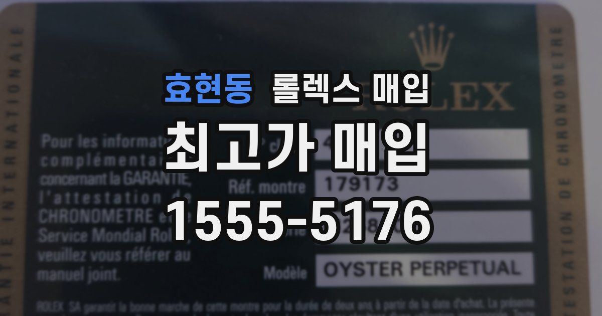 효현동 롤렉스 매입