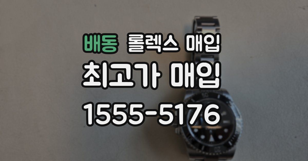 배동 롤렉스 매입
