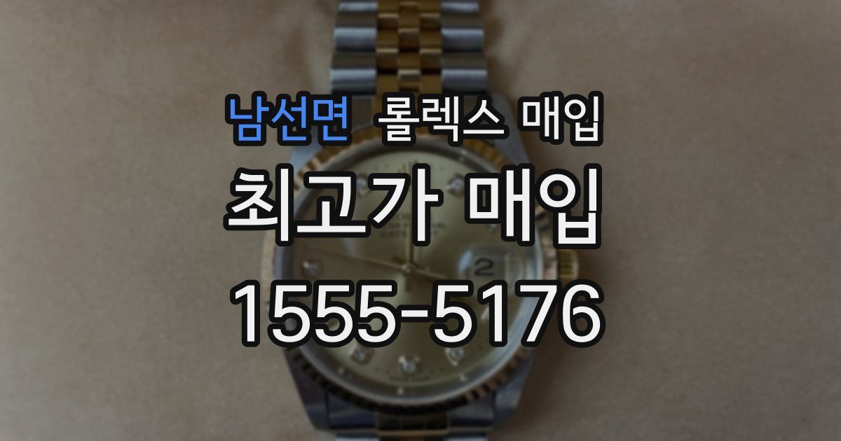 남선면 롤렉스 매입
