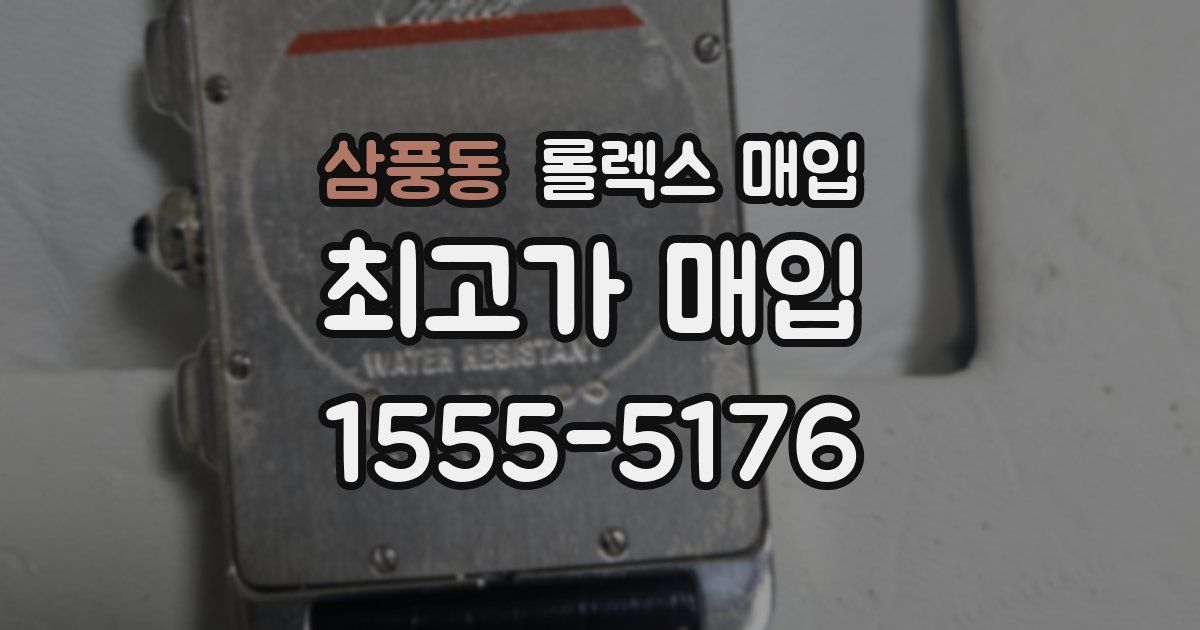 삼풍동 롤렉스 매입