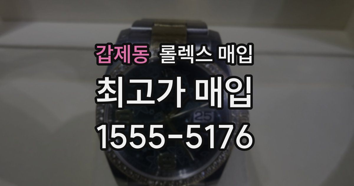 갑제동 롤렉스 매입