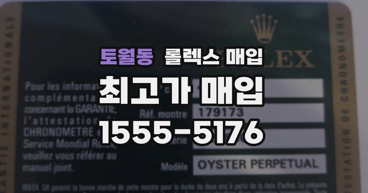 토월동 롤렉스 매입