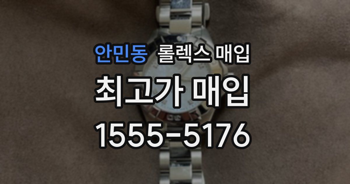 안민동 롤렉스 매입