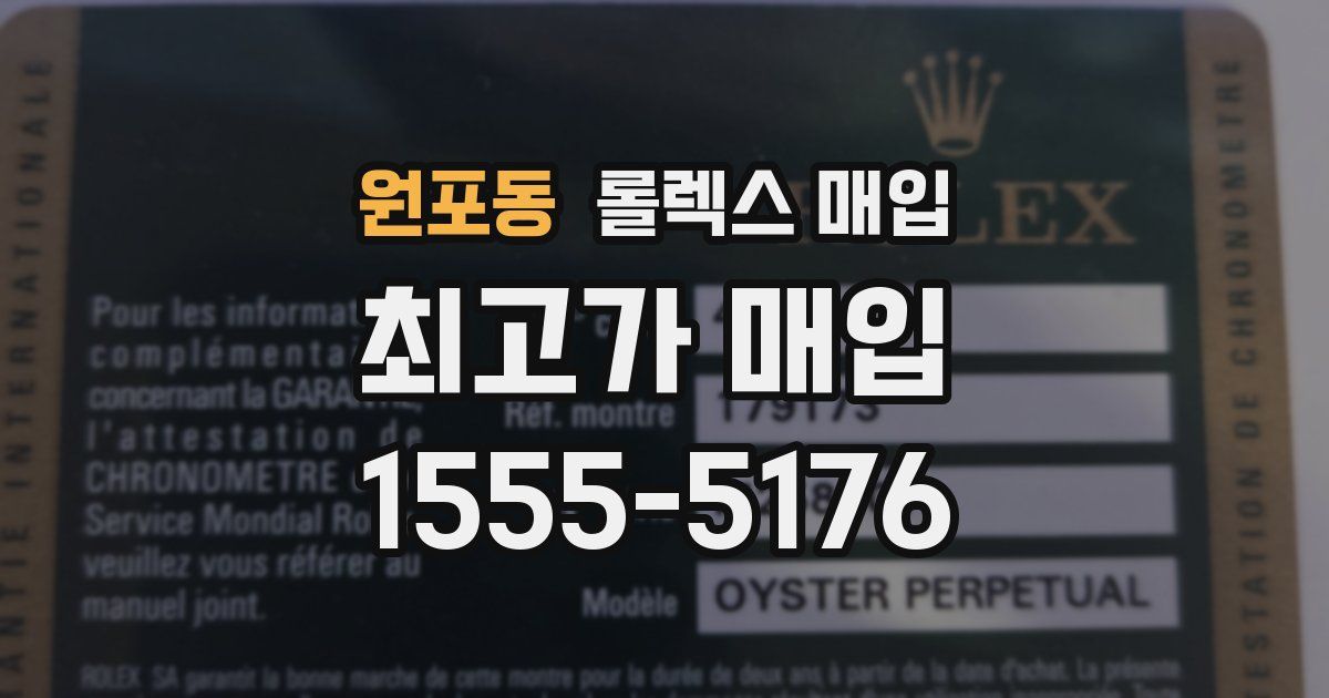 원포동 롤렉스 매입