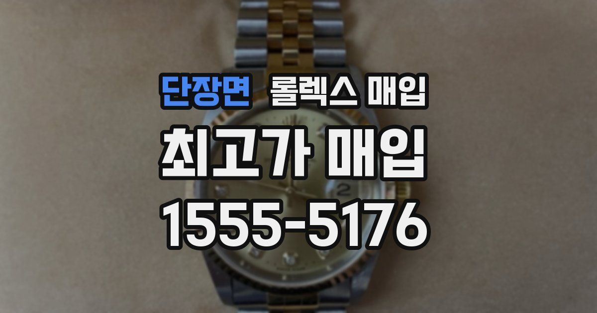 단장면 롤렉스 매입