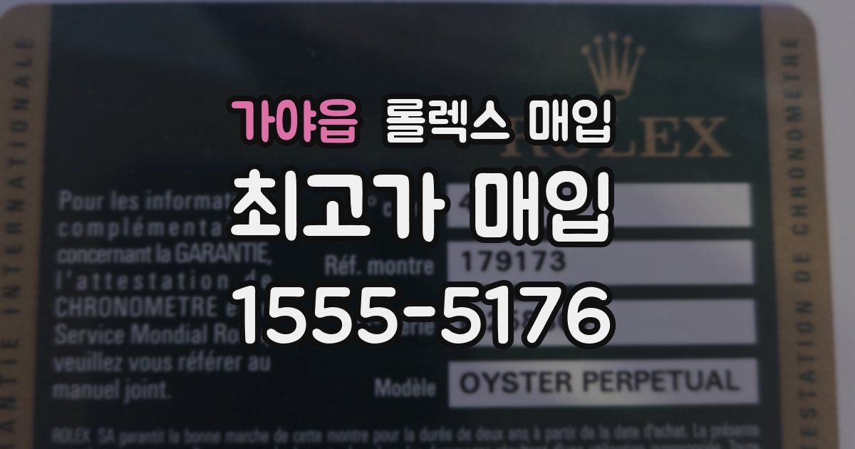 가야읍 롤렉스 매입