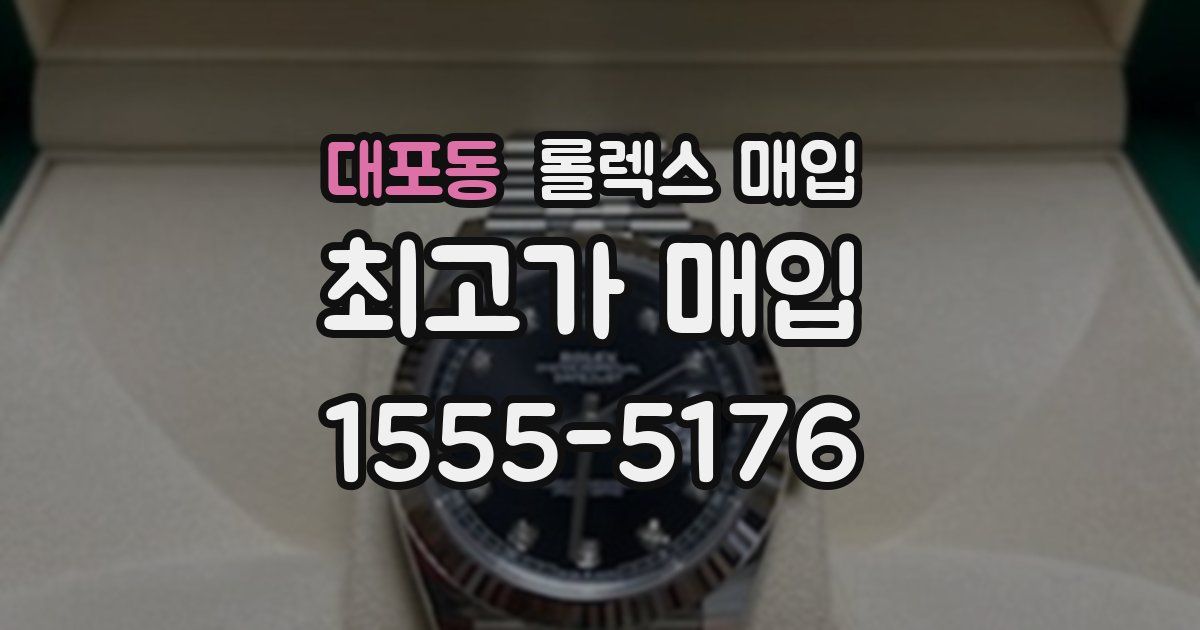 대포동 롤렉스 매입