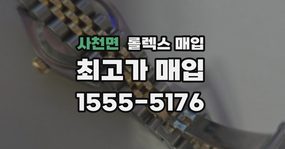 사천면 롤렉스 매입
