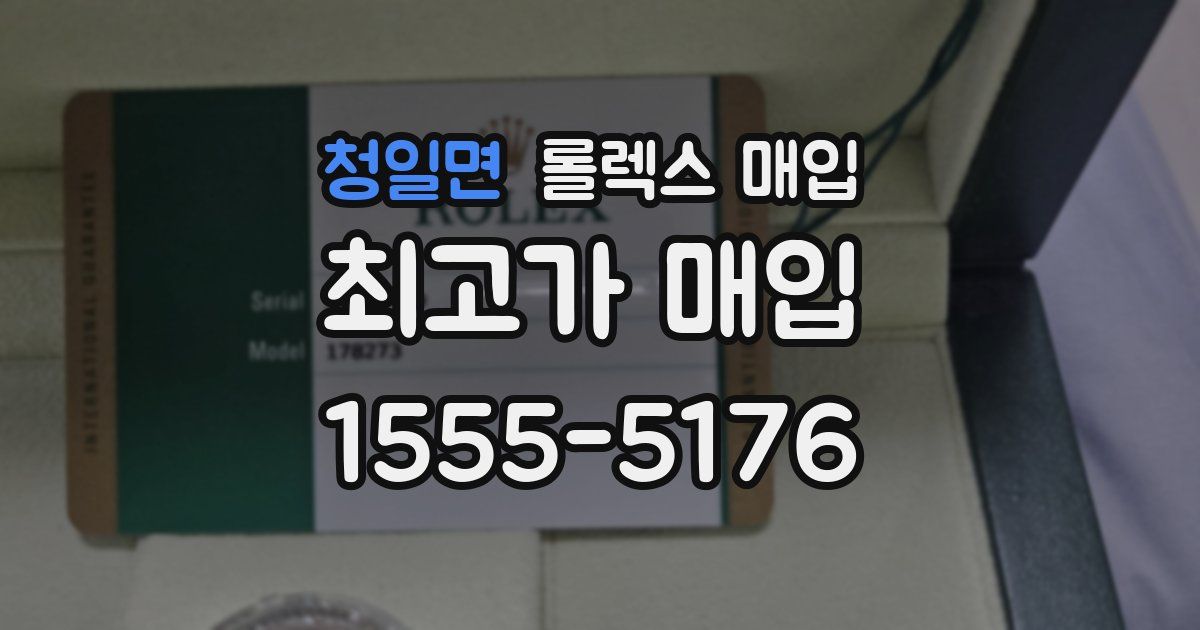 청일면 롤렉스 매입