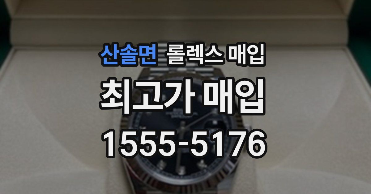 산솔면 롤렉스 매입