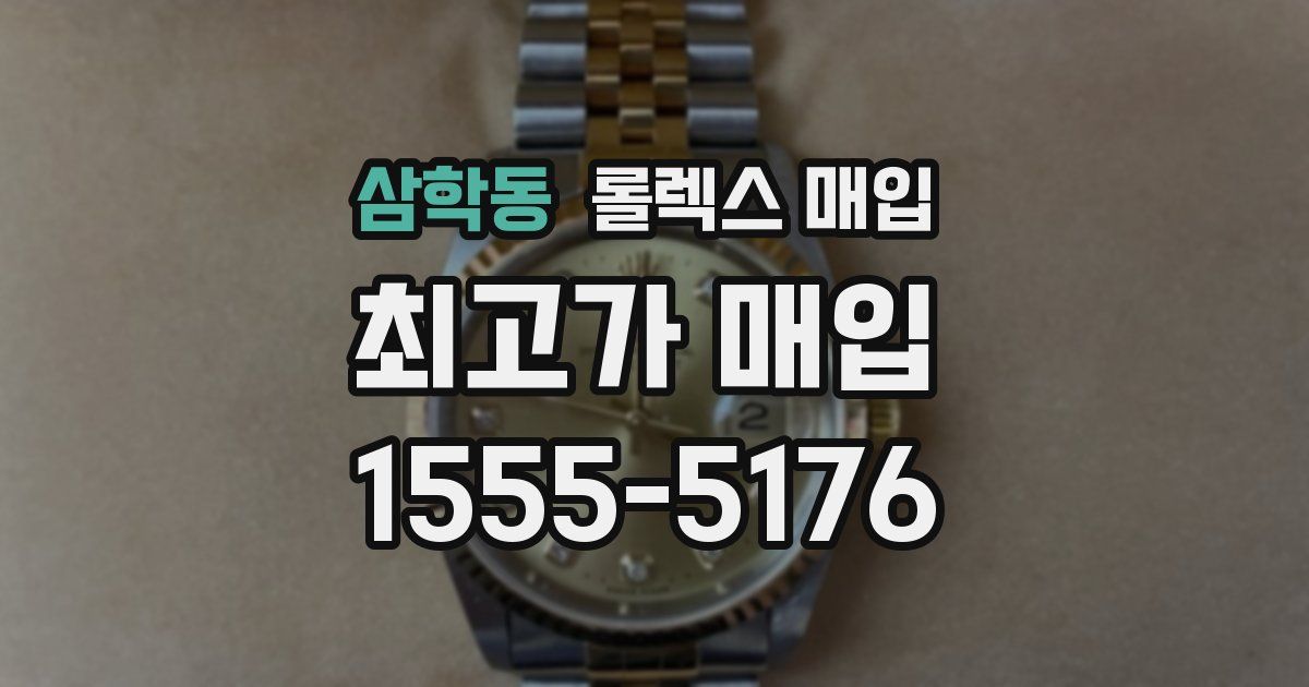삼학동 롤렉스 매입