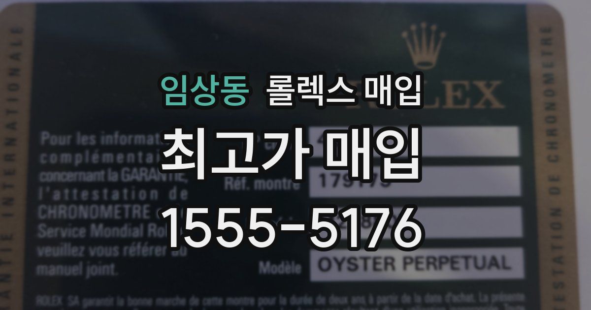 임상동 롤렉스 매입