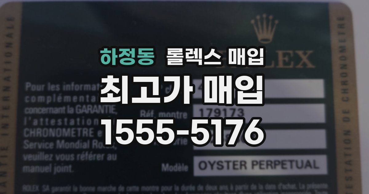 하정동 롤렉스 매입