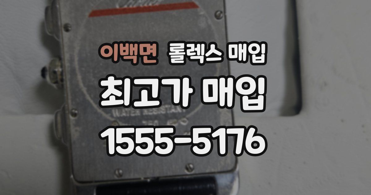 이백면 롤렉스 매입