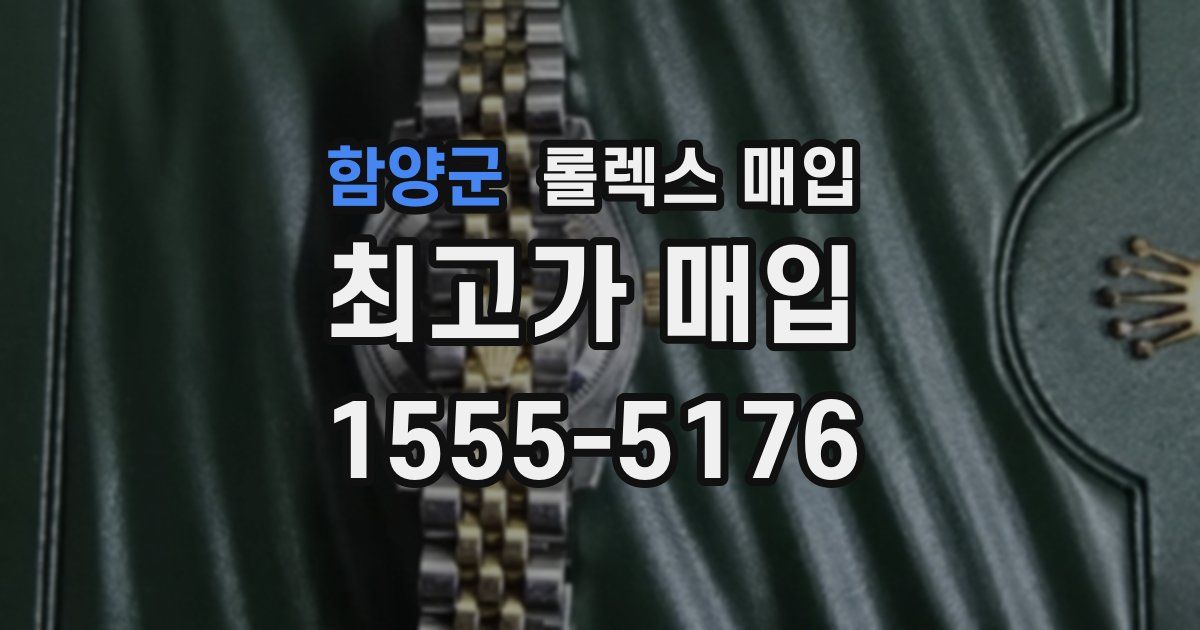 함양군 롤렉스 매입