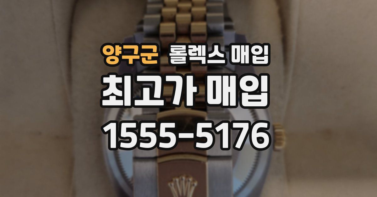 양구군 롤렉스 매입