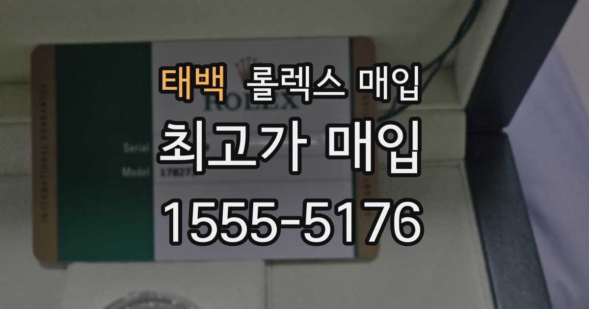 태백 롤렉스 매입