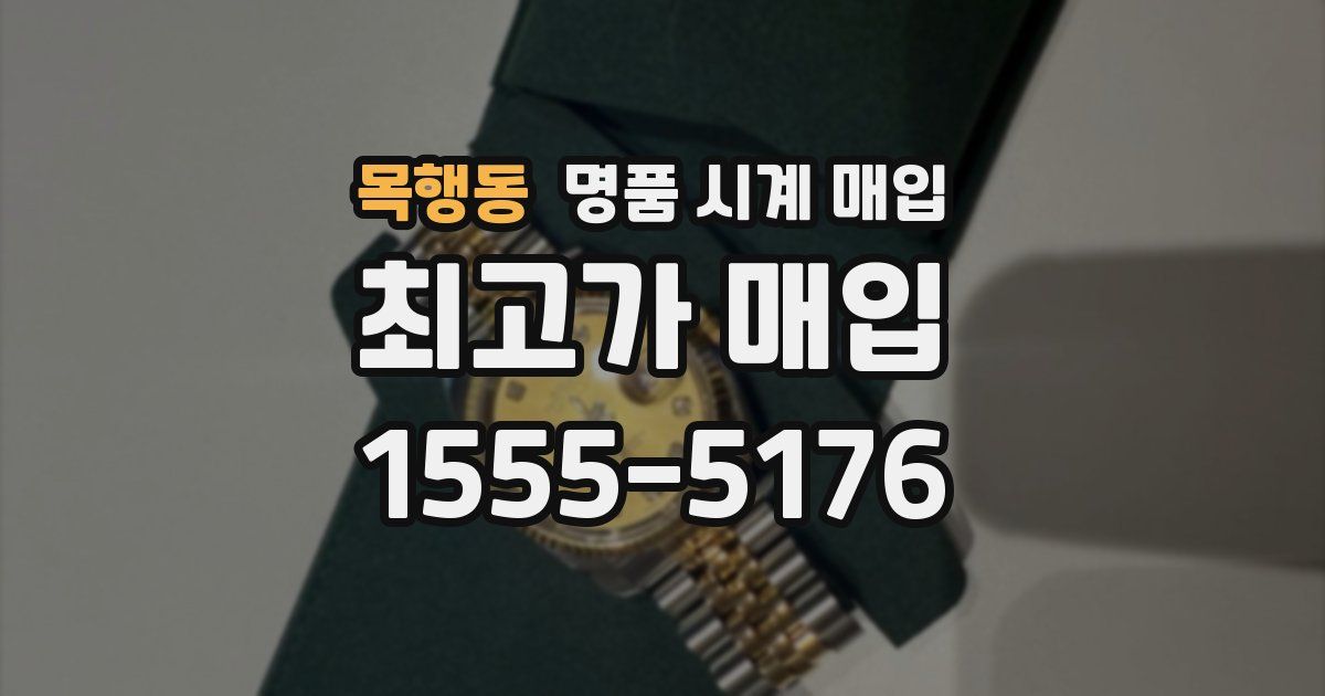 목행동 명품 시계 매입