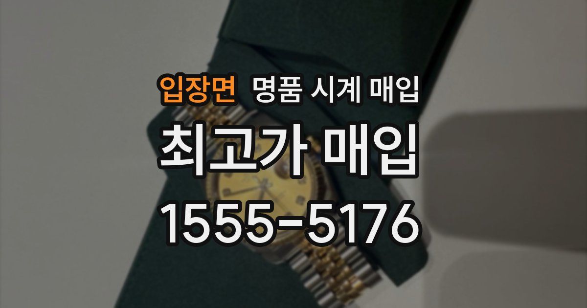 입장면 명품 시계 매입
