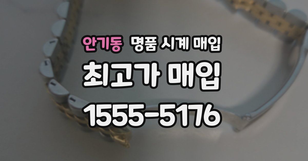 안기동 명품 시계 매입
