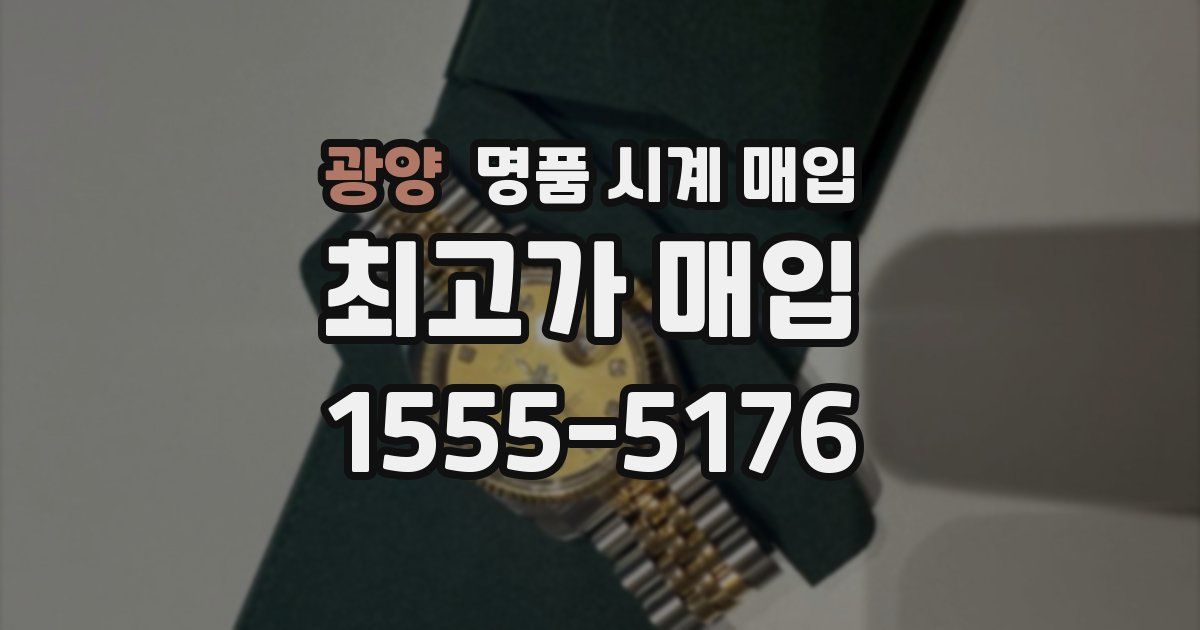 광양 명품 시계 매입