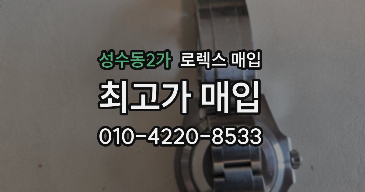 성수동2가 로렉스 매입