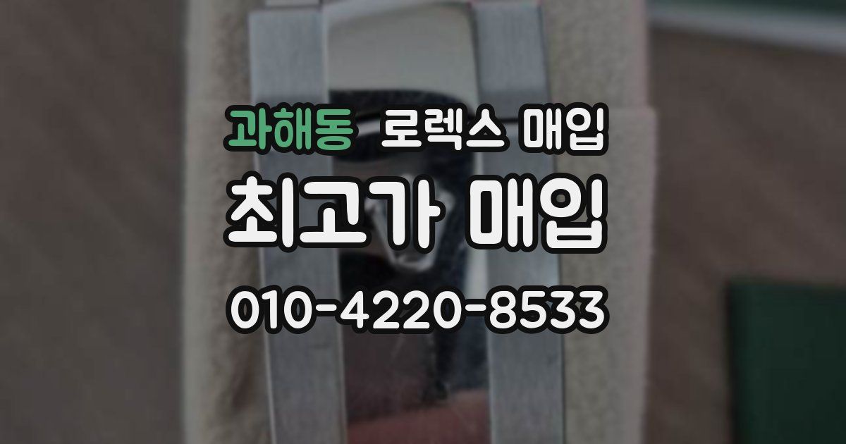과해동 로렉스 매입