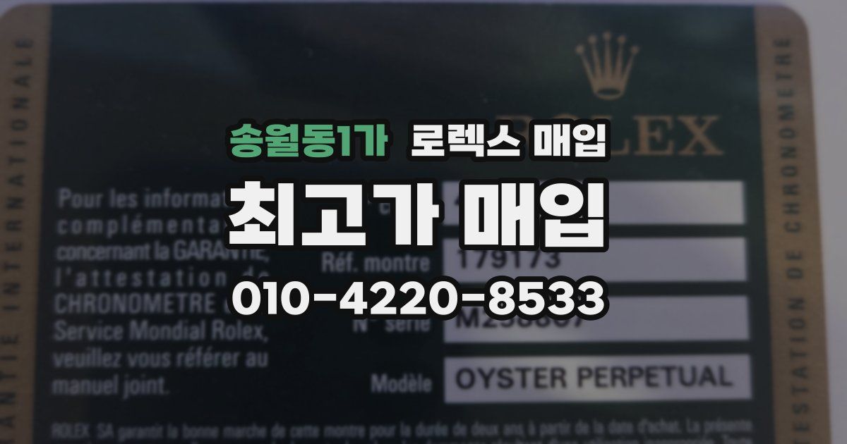 송월동1가 로렉스 매입