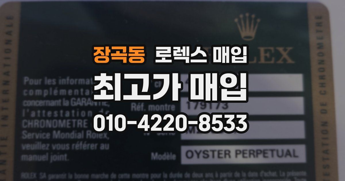 장곡동 로렉스 매입