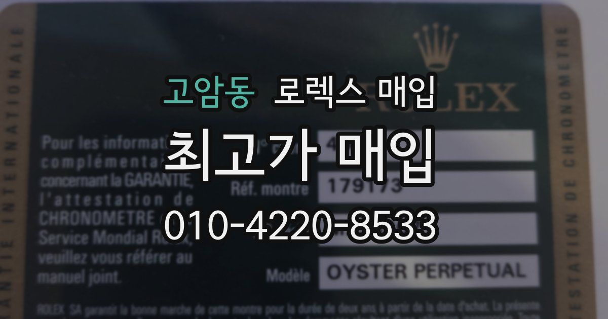 고암동 로렉스 매입