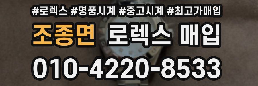 조종면 로렉스 매입