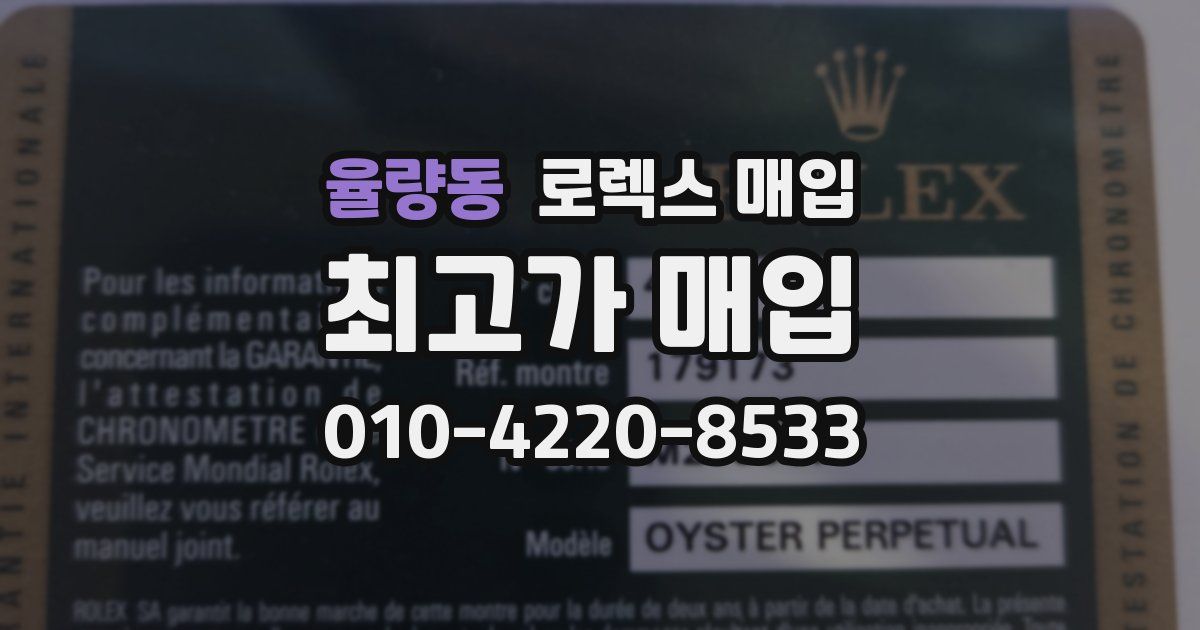 율량동 로렉스 매입