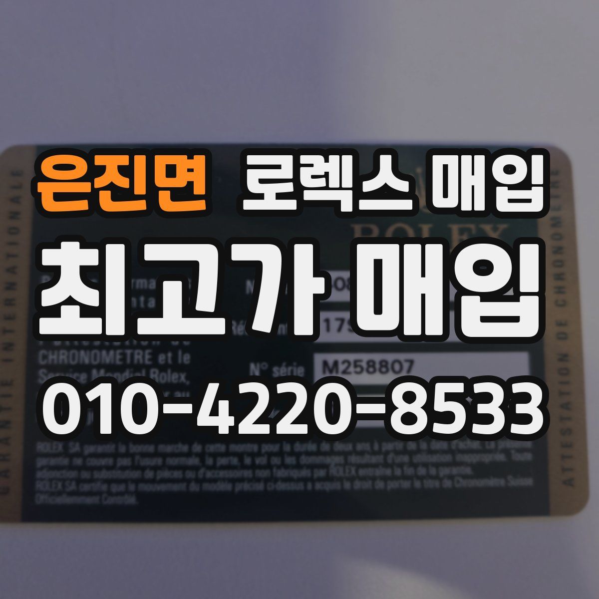 은진면 로렉스 매입