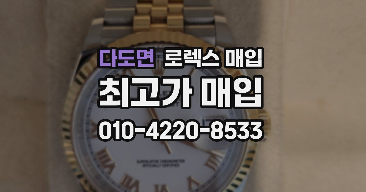 다도면 로렉스 매입