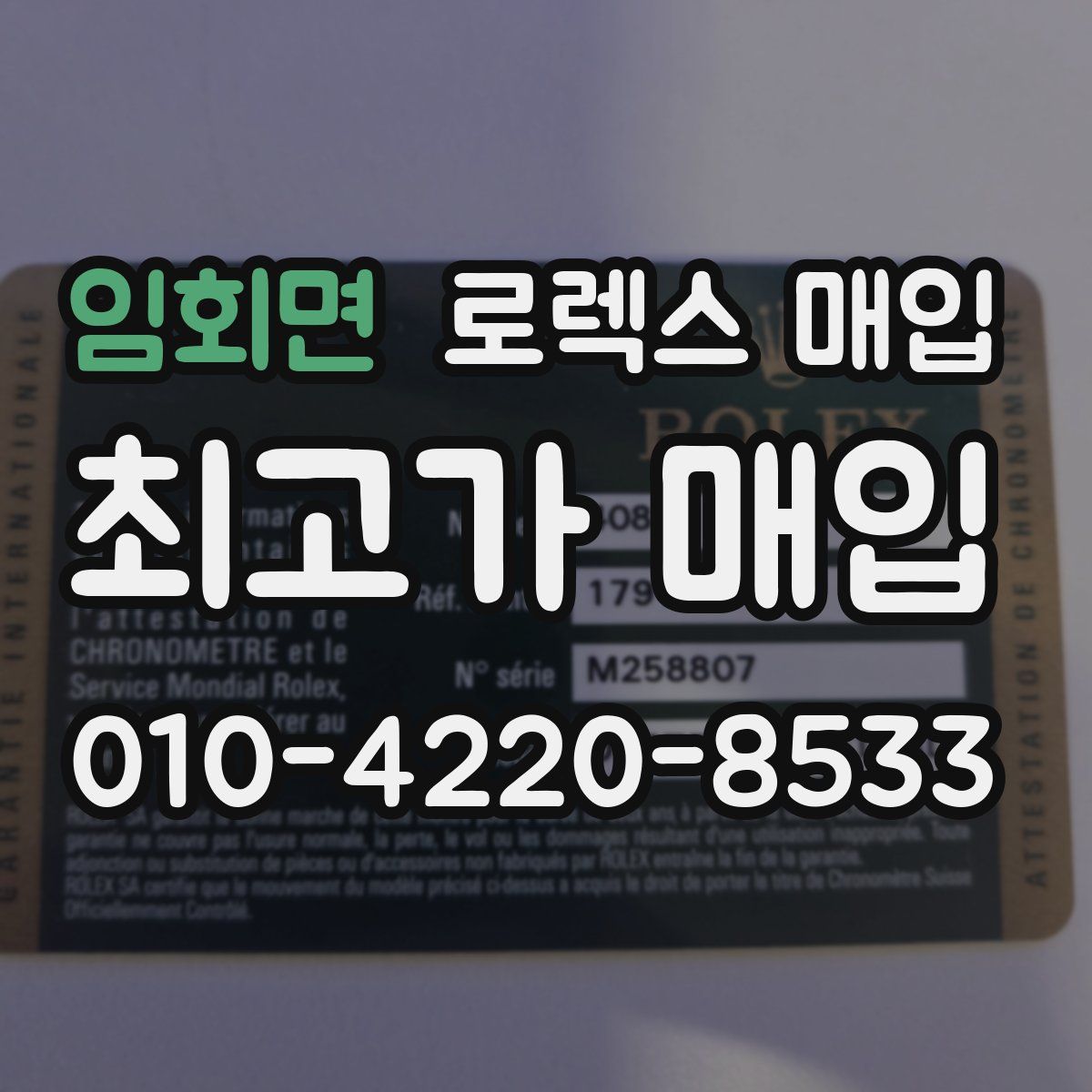 임회면 로렉스 매입
