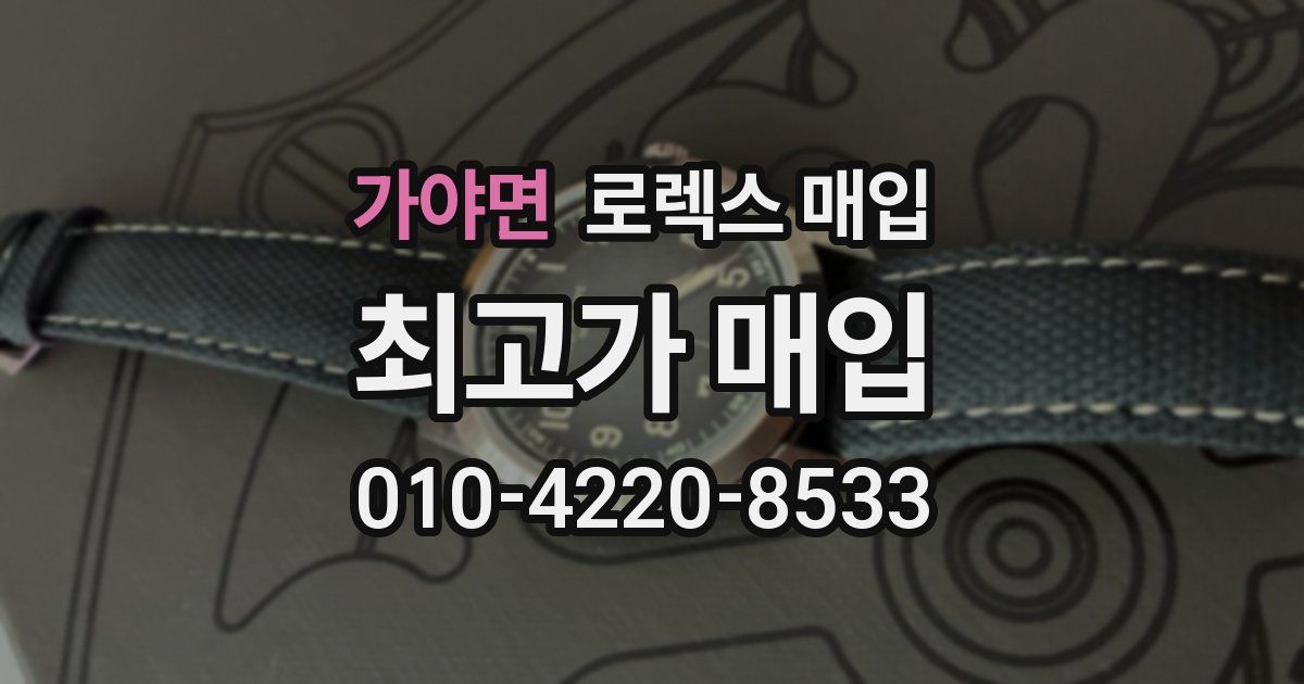 가야면 로렉스 매입