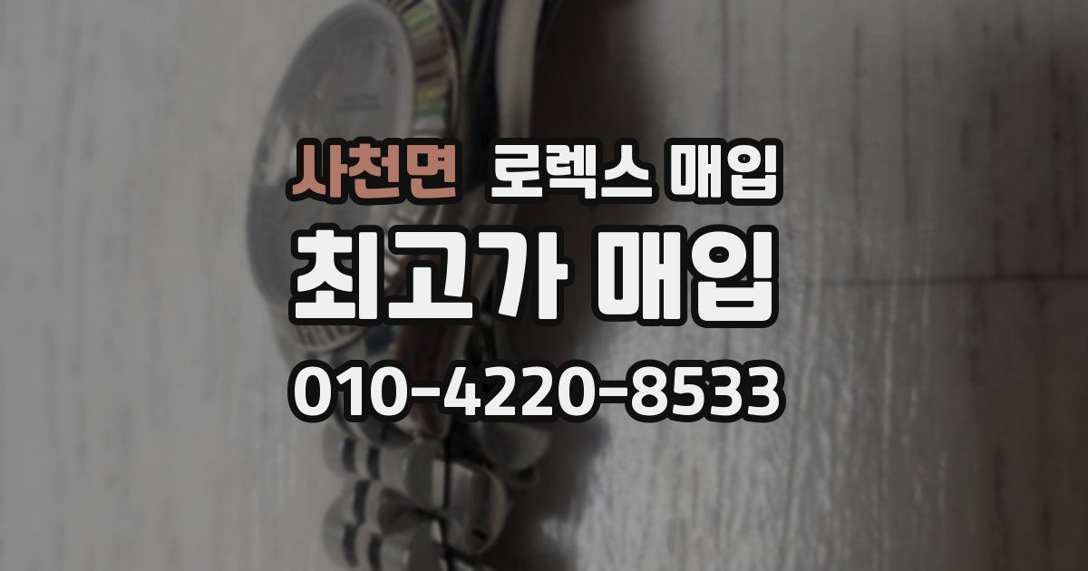 사천면 로렉스 매입