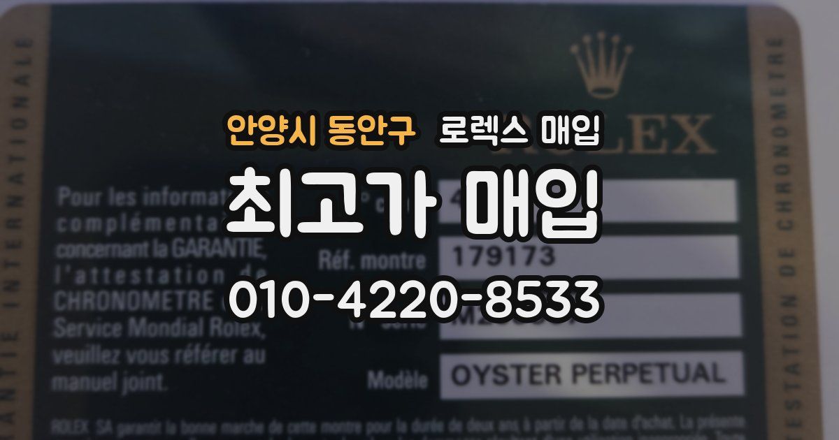 안양시 동안구 로렉스 매입