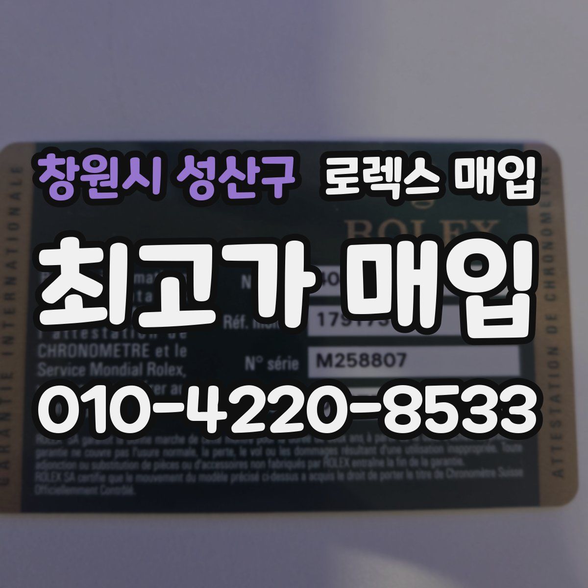 창원시 성산구 로렉스 매입