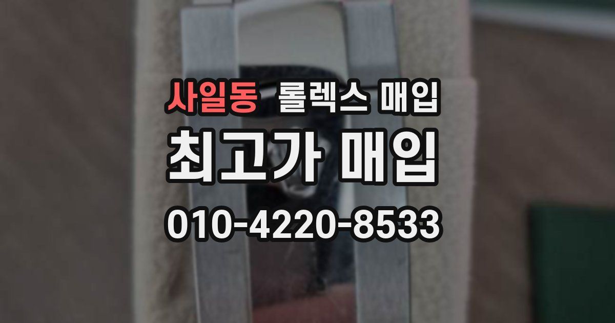 사일동 롤렉스 매입