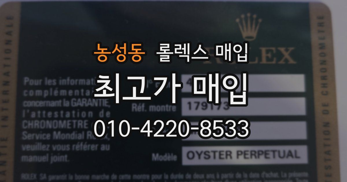 농성동 롤렉스 매입